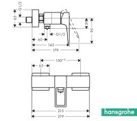 MEDIDAS MONOMANDO DUCHA METROPOL LOOP HANSGROHE